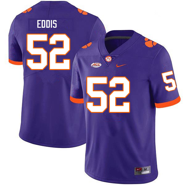 Men #52 Joey Eddis Clemson Tigers College Football Jerseys Sale-Purple